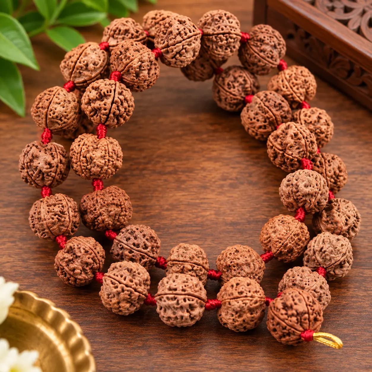 Rudraksha Mala Golden Tassel