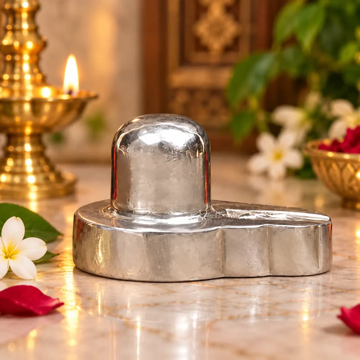Brown Stone Shivling with Cobra Hood
