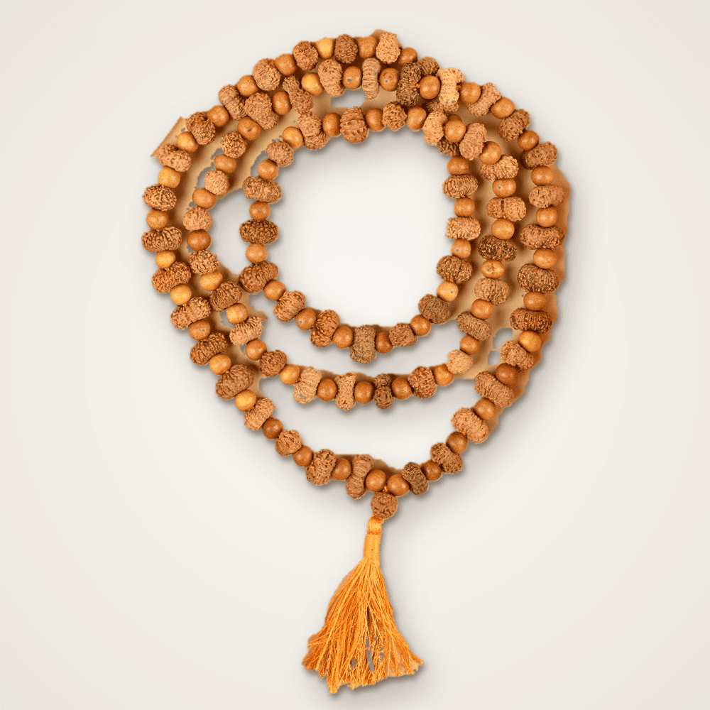 16 Mukhi Rudraksha & Sandalwood Mala 10mm