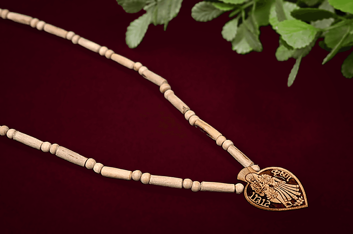 Tulsi Lingam Beads Mala with Radha Krishna Pendant