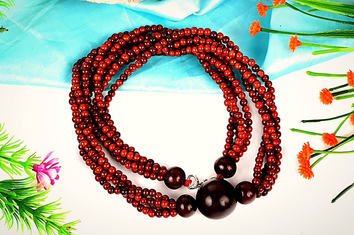 Red Sandalwood Beads Garland I