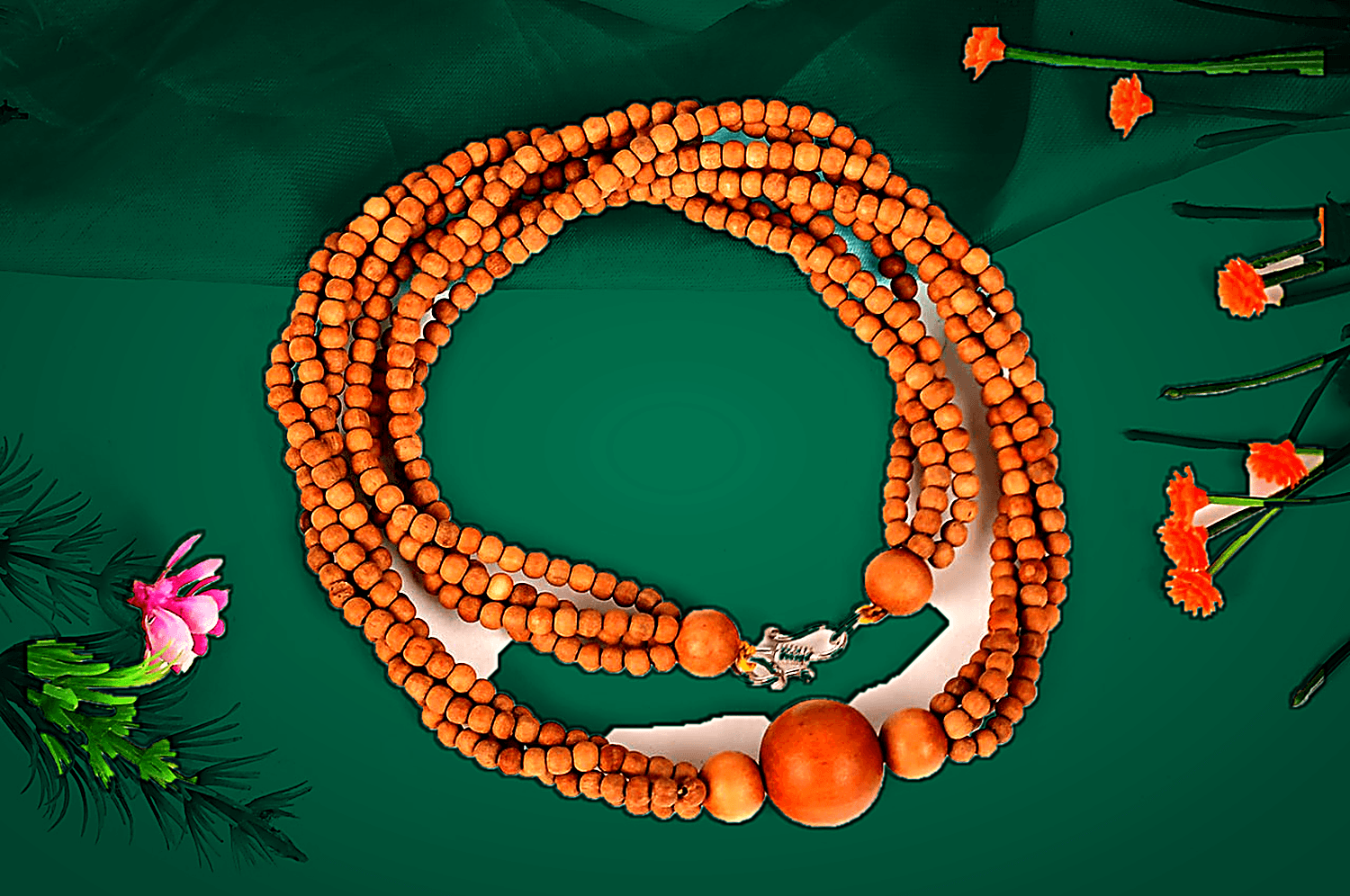 Sandalwood Beads Garland I (22 Inch, 576 Beads)