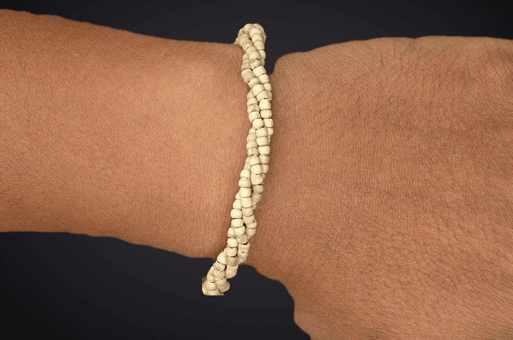 Triple Layer Twisted Tulsi Beads Bracelet