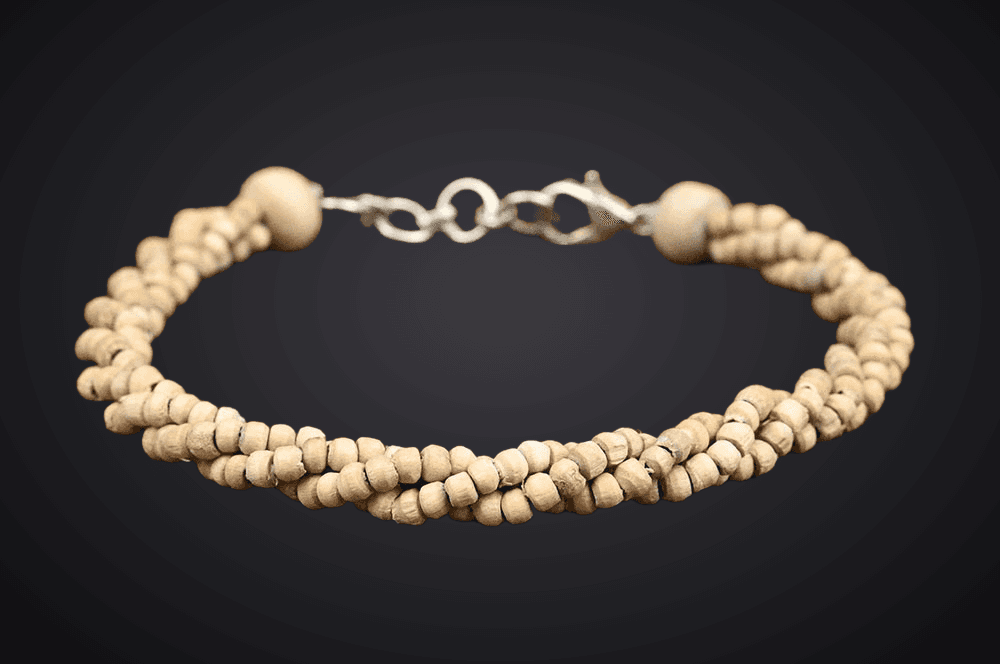 Triple Layer Tulsi 925 Silver Conical Caps Bracelet