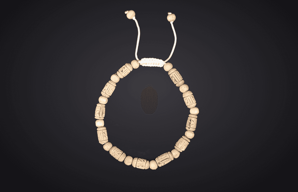 Tulsi Radha Carved & Round Beads Bracelet