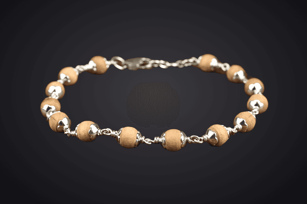 Tulsi 925 Silver Flower Caps Bracelet