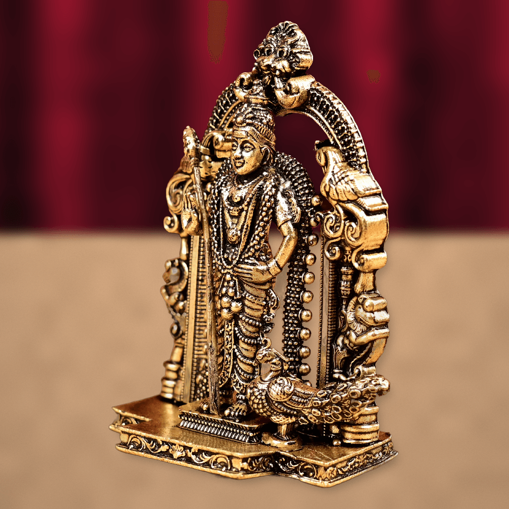 Murugan Swamy with Prabhavali Arch Ashtadhatu Idol