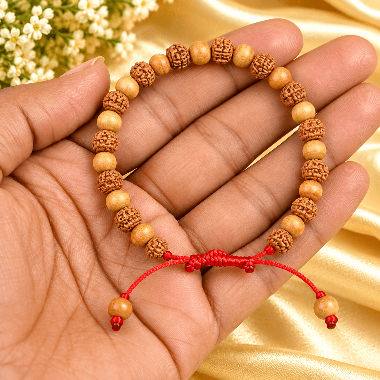 6 Mukhi Rudraksha Silver Chakri Bracelet